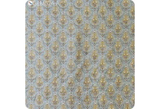 Grey Indian Paisley Embroidered Fabric by the yard Sewing DIY Crafting Embroidery Wedding Dress Costumes Dolls Bags Cushion Covers Blouses